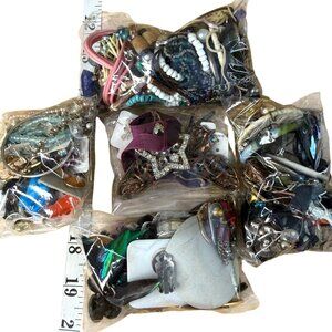 Mixed Jewelry Craft Lot 1.4lbs Dainty Items For Upcycle, Exact Lot Shown